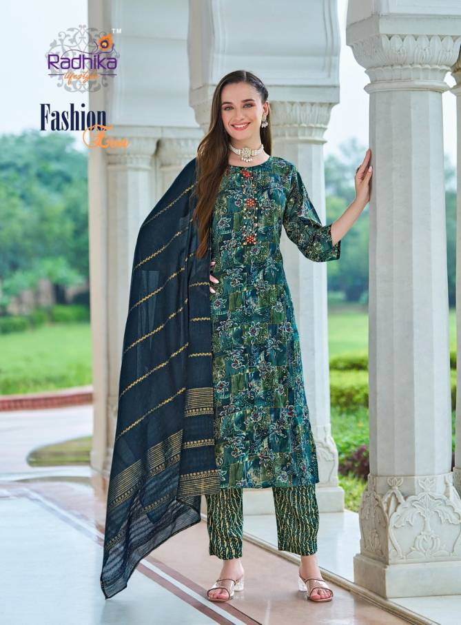 Fashion Eva Vol 1 By Radhika Handwork Rayon Kurti Bottom With Dupatta Wholesalers In Delhi
